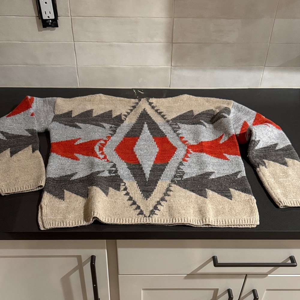 Native American Navajo Tribal style pattern Ralph Lauren Sweater Medium Petite